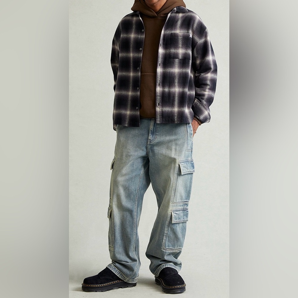 Pacsun Dylan Baggy Jeans Cargo Medium Blue Tint 32x32